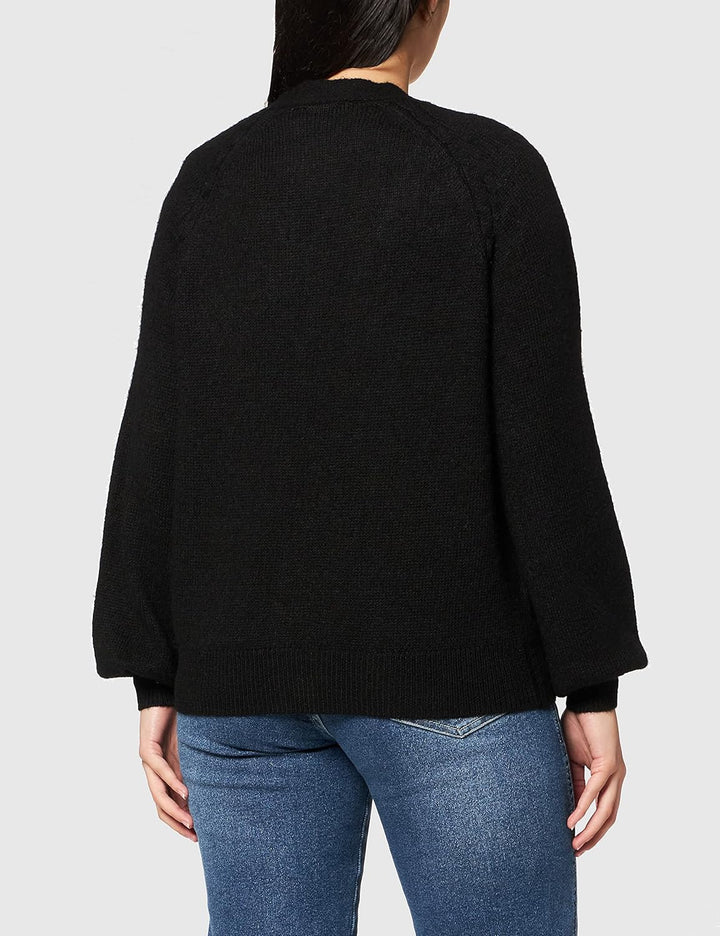 Naf Naf Damen Marris Cardigan Strickjacke XS Schwarz, XS Schwarz