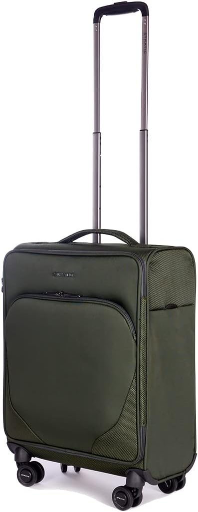 Stratic Mix Koffer Weichschale Reisekoffer Trolley Rollkoffer Handgepäck, TSA Kofferschloss, 4 Rolle