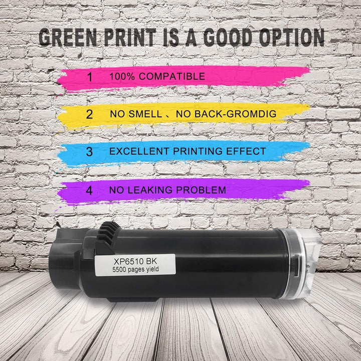 GREENPRINT Kompatible Tonerkartuschen 6510 6515【Extra High Yield】 5500 Seiten 2 Schwarz für Xerox Ph