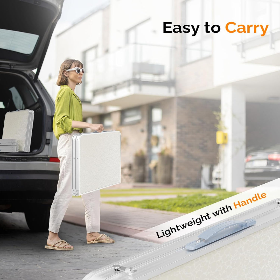 Bonnlo Klapptisch Höhenverstellbar, Gartentisch Wetterfest, Balkontisch Klappbar – Tragbarer Mehrzwe