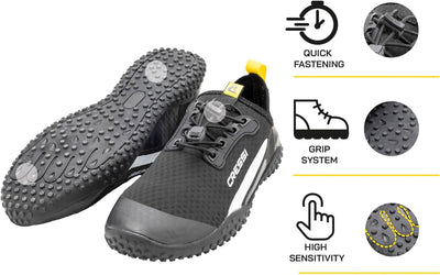 Cressi Sonar Shoes - Unisex Wasserschuh für Erwachsene aus Mikroperforiertes Gewebe Schwarz Gelb 43