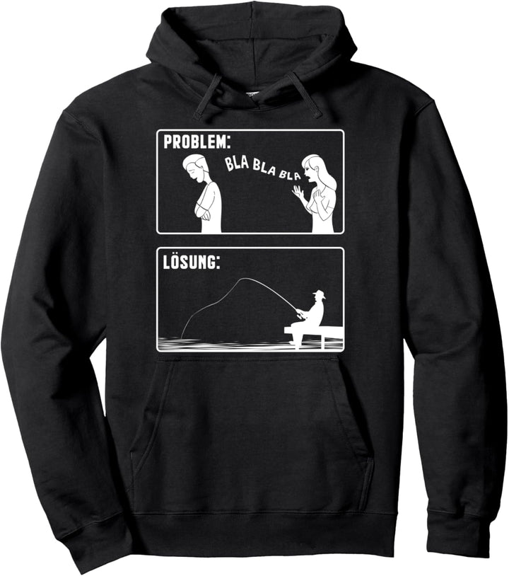 Problem Lösung Angeln Karpfen Hecht Mann Carp Fishing Pullover Hoodie