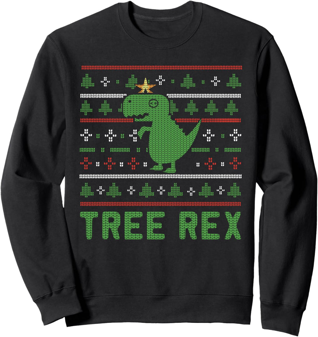 Dinosaurier TRex Schlafanzug – Lustiges hässliches Weihnachten – Tree Rex Sweatshirt