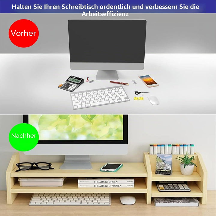 Catekro Monitorständer Monitorregal Computer Booster Ständer Computer Laptop Erhöhter Tisch Desktop
