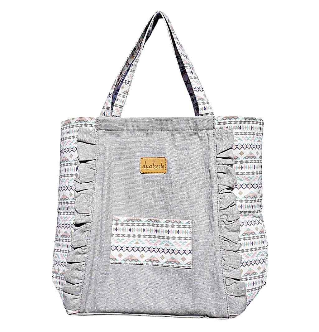 Eco Yogatasche für Matte gross 70 cm aus Baumwolle/Leinen praktisch mit grossen Taschen und Tragegur