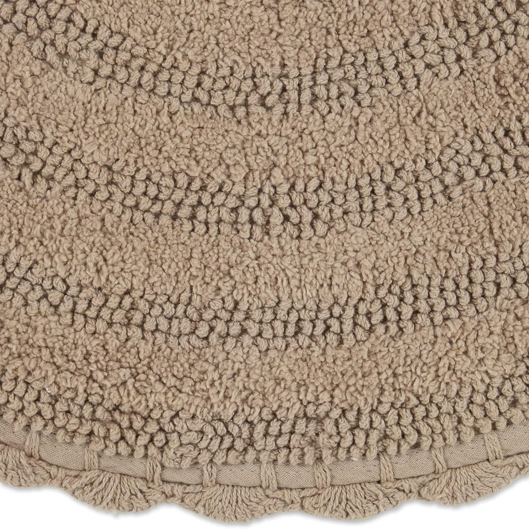 DII Crochet Collection Wende-Badematte, rund, 69,8 cm Durchmesser, Stein Round, 27.5" Diameter Stein