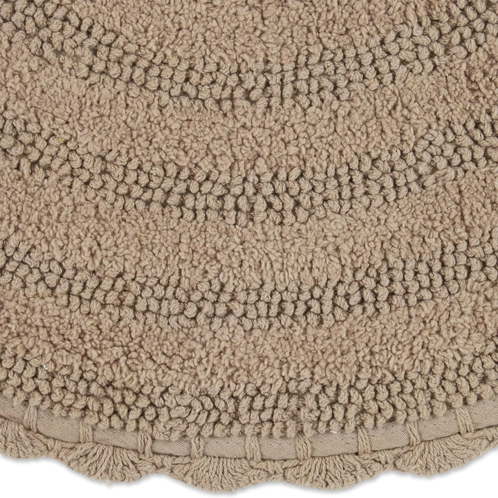 DII Crochet Collection Wende-Badematte, rund, 69,8 cm Durchmesser, Stein Round, 27.5" Diameter Stein