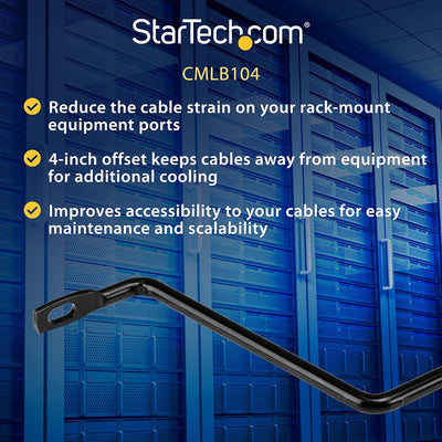 StarTech.com Kabel-Führungsstange - Kabelmanagement-Stange- Rechenzentrum-Kabelmanagement - Netzwerk