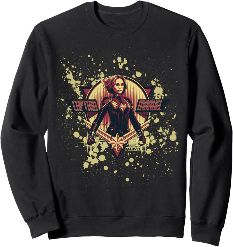 Captain Marvel Splatter Portrait Sweatshirt