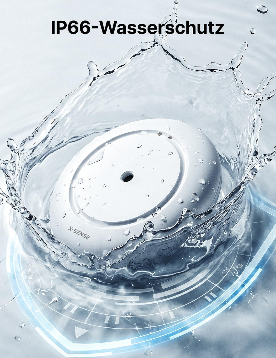 X-Sense STANDALONE Wassermelder mit Batterie, Wassersensor IP66, Mini-Wasserdetektor mit 110 dB Audi