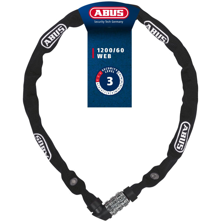 Abus kettingslot code 1200/60 web black 60 cm Grün, 60 cm Grün