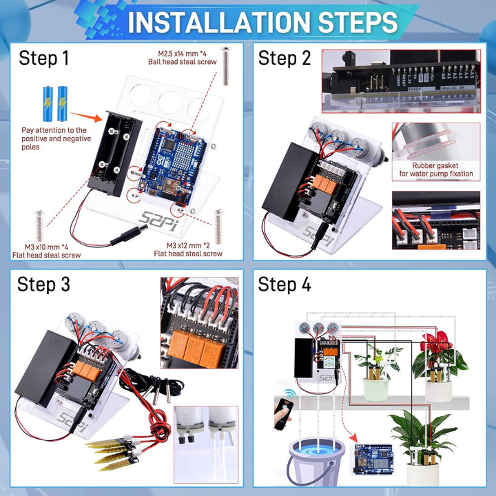 GeeekPi Plant Watering Kit für Arduino UNO R4 WiFi, mit UNO R4 Wifi Microcontroller Board, Soil Mois