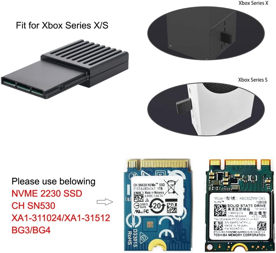 NFHK CF-Express Type-B to M.2 NVMe 2230 M-Key Adapter CFE for Xbox Series X&S CH SN530 SSD PCIe4.0 E
