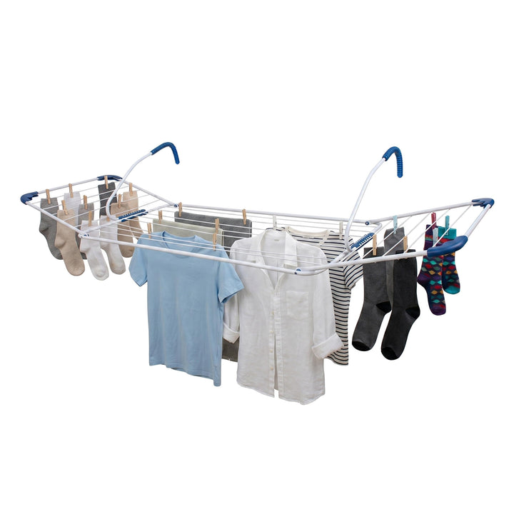 Relaxdays Wäscheständer Heizung, 15 m Trockenlänge, zum Einhängen, Balkon &amp; Heizkörper, Stahl, Wäsch