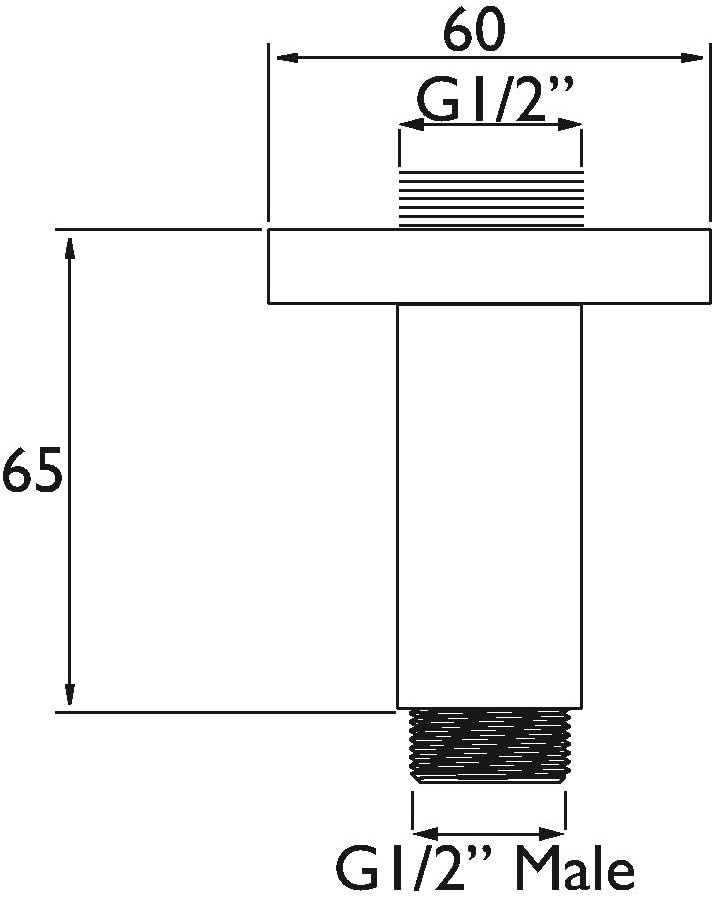 Bristan ARM CFRD01 C 75 mm rundes Duscharmanschlussstück zur Deckenmontage, ARM CFRD01 C 75 mm, 75 m