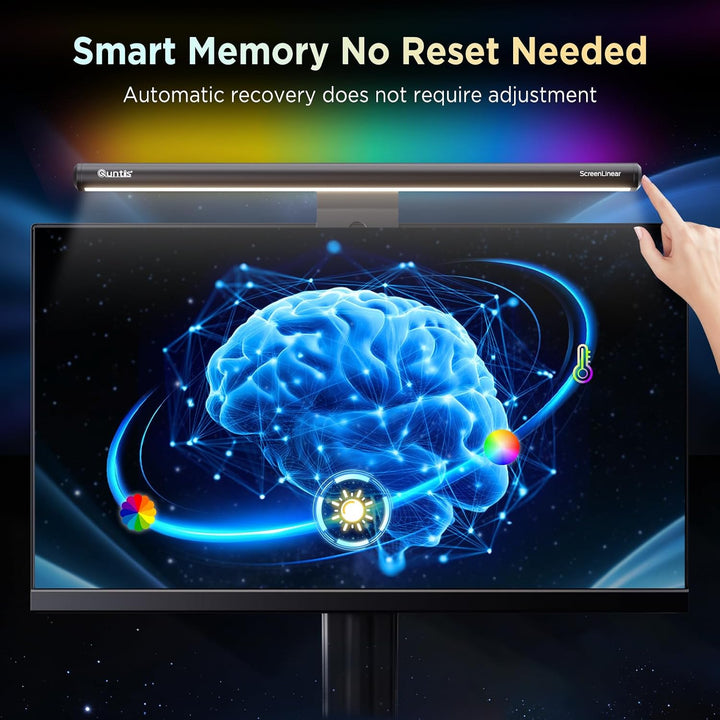 Quntis Computer Monitor Lampe mit Gaming Deko RGB Hintergrundbeleuchtung, Monitor Light Bar mit Touc