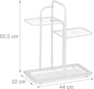 Relaxdays Pflanzenständer, 3 Ebenen, für Pflanzen, Kräuter, HxBxT: 50,5 x 44 x 22 cm, Stahl, Blumenr