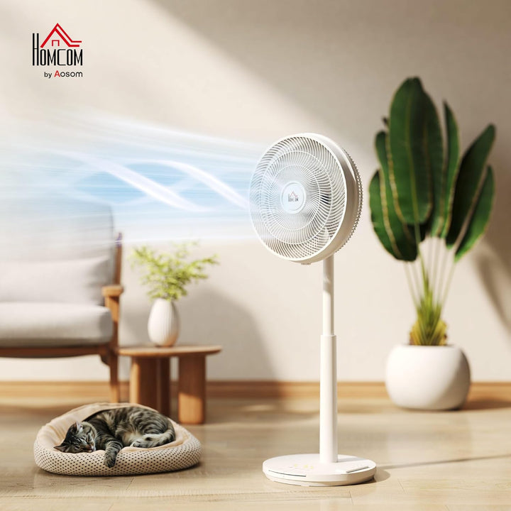 HOMCOM Standventilator leise mit Fernbedienung, Ventilator mit 12 Geschwindigkeitsstufen, Timer, Nei