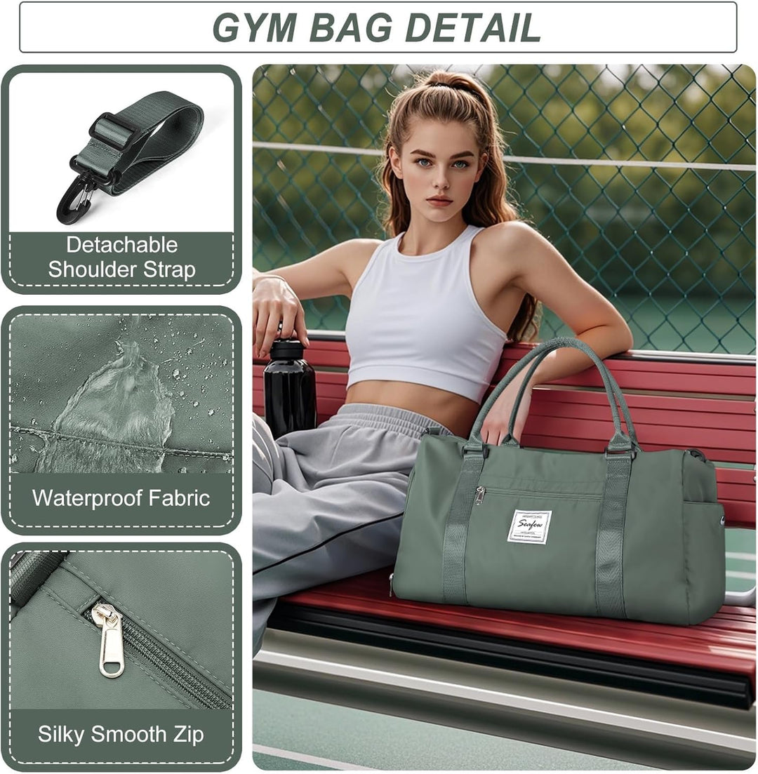 HYC00 Sport Duffel Bag Damen Handgepäck Sporttasche für Damen Herren mit Nassfach & Schuhfach, Reise
