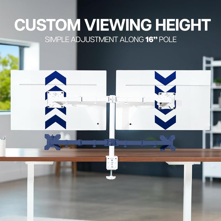 VIVO STAND-V032W Dual-Monitor-Tischhalterung, robust, voll Verstellbarer Ständer, passend für 2 LCD-
