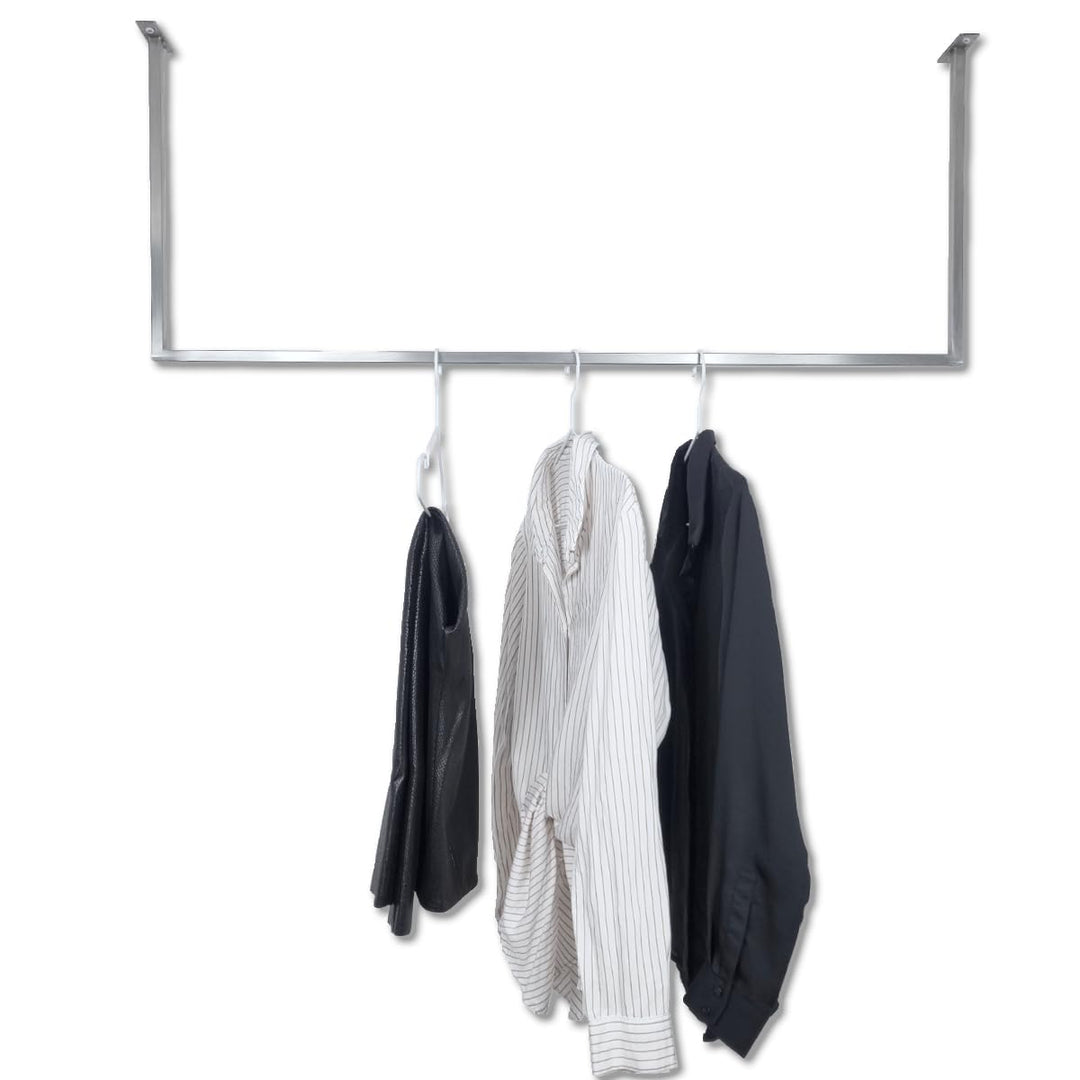 Kleiderstange U-Form zur Deckenmontage – Edelstahlstange für offenen Kleiderschrank & Garderobe | Mo