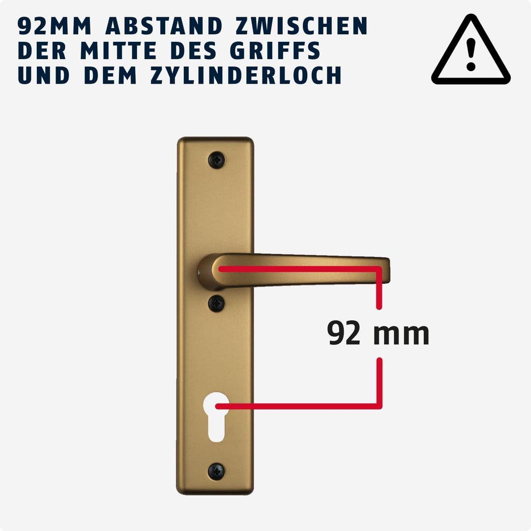 ABUS Tür-Schutzbeschlag HLS214 F4 mit beidseitigem Drücker, 08301 Beidseitig Drücker F4 Bronze, Beid