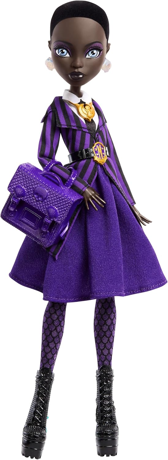 Monster High x Wednesday-Puppe mit Zubehör, Bianca Barclay-Sammelfigur in der Uniform der Nevermore