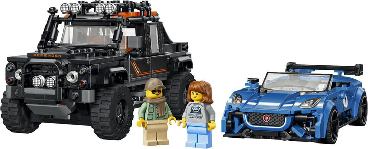 LEGO Speed Champions Jaguar Project 7 &amp; Land Rover Defender - Bauset mit 2 Spielzeugautos und 2 Mini