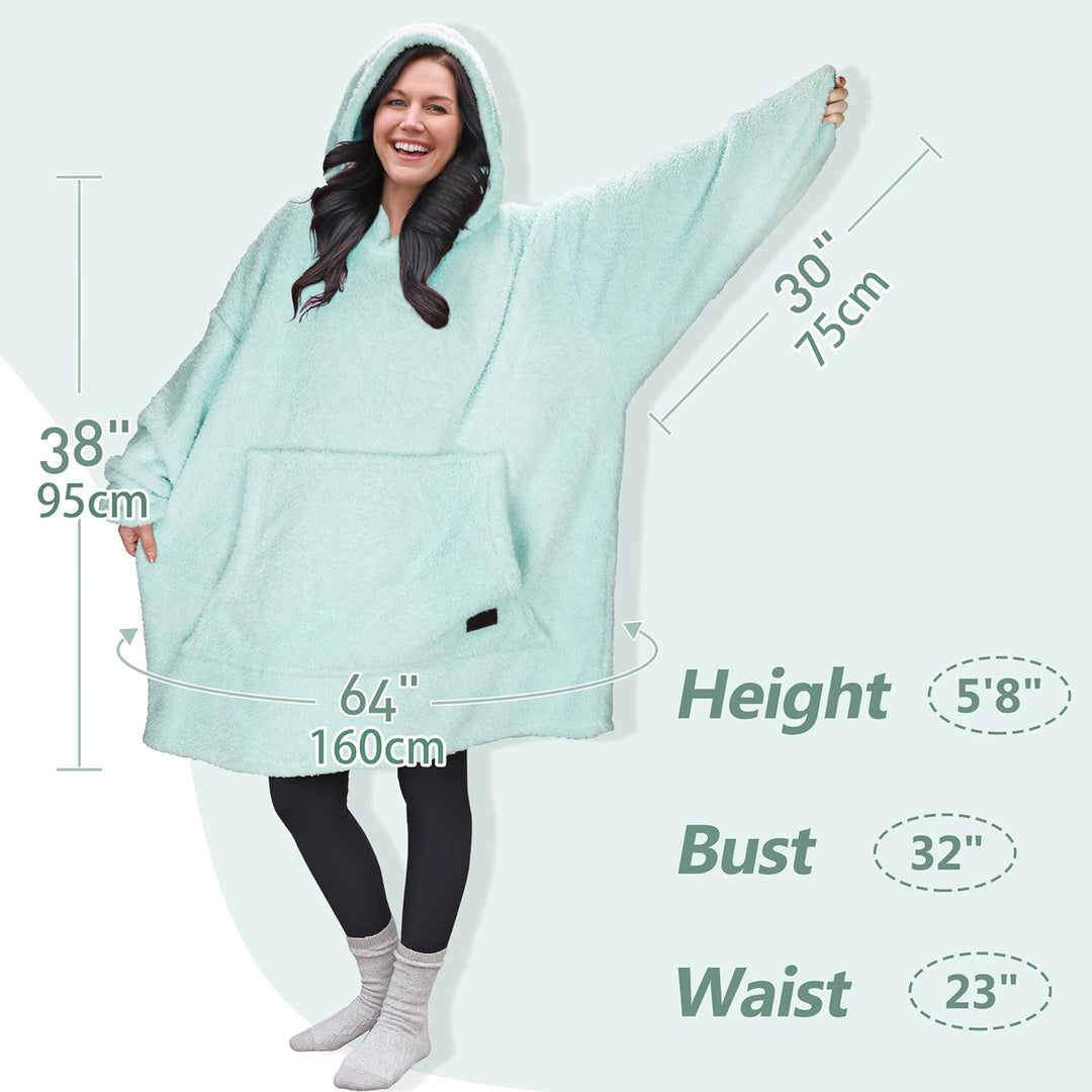 Catalonia Classy Übergrosse Sherpa Hoodie Decke, Flauschige Warme Oversized Kuscheldecke mit Ärmeln