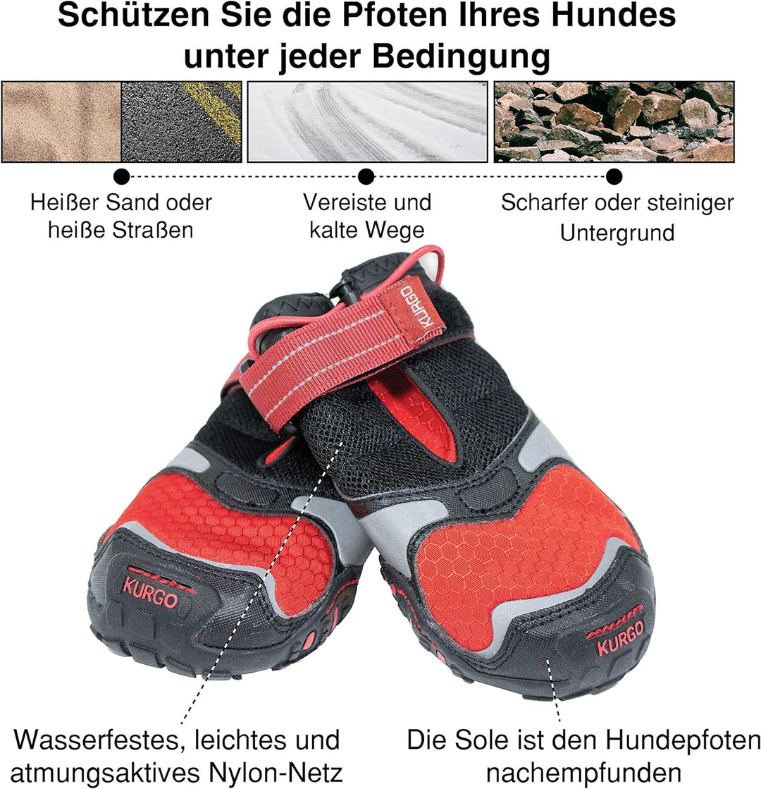 Kurgo Hundeschuhe Blaze Cross, Zum Schutz der Pfoten, Für jede Jahreszeit, Wasserdicht und reflektie