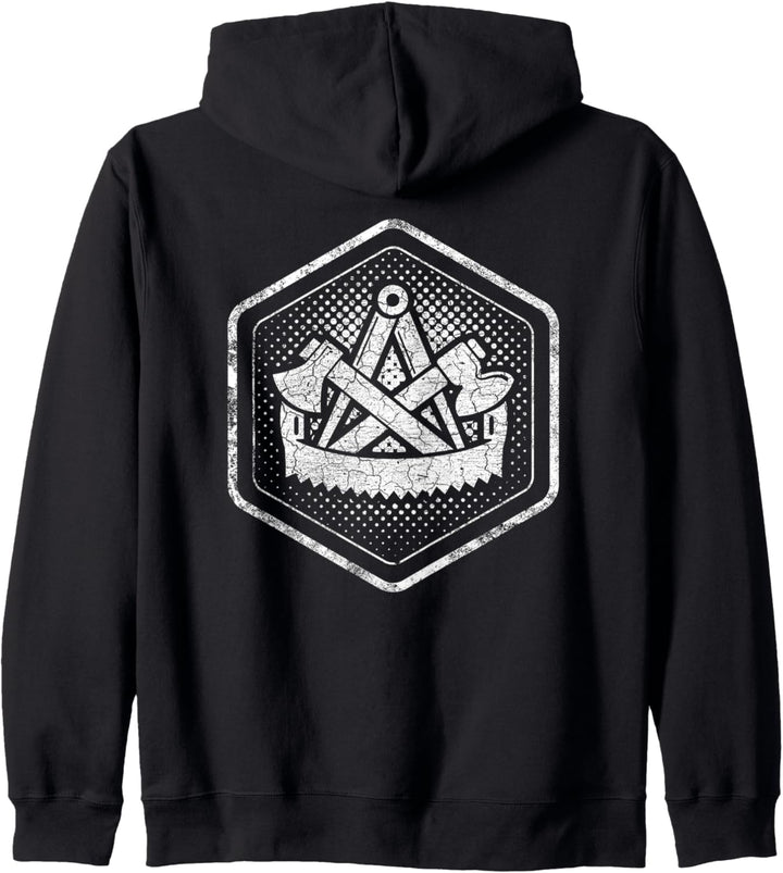 Zimmermann Zunftzeichen - traditionelles Sechseck Wappen Kapuzenjacke
