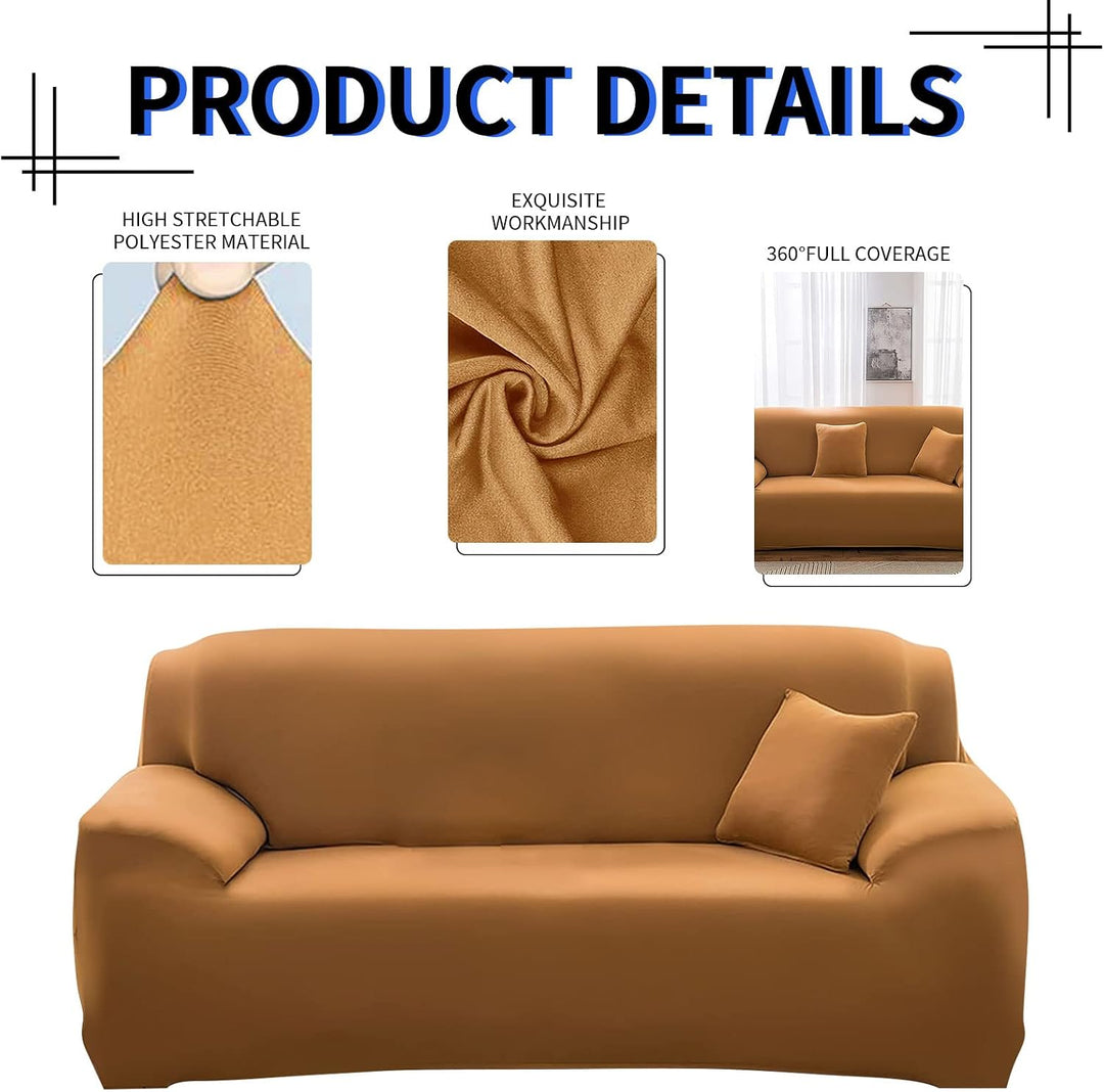 Lydevo Sofabezug 2 Sitzer Stretch Sofahusse Elastischer Sofabezug Spandex Sofa Überzug mit 2 Kissenb