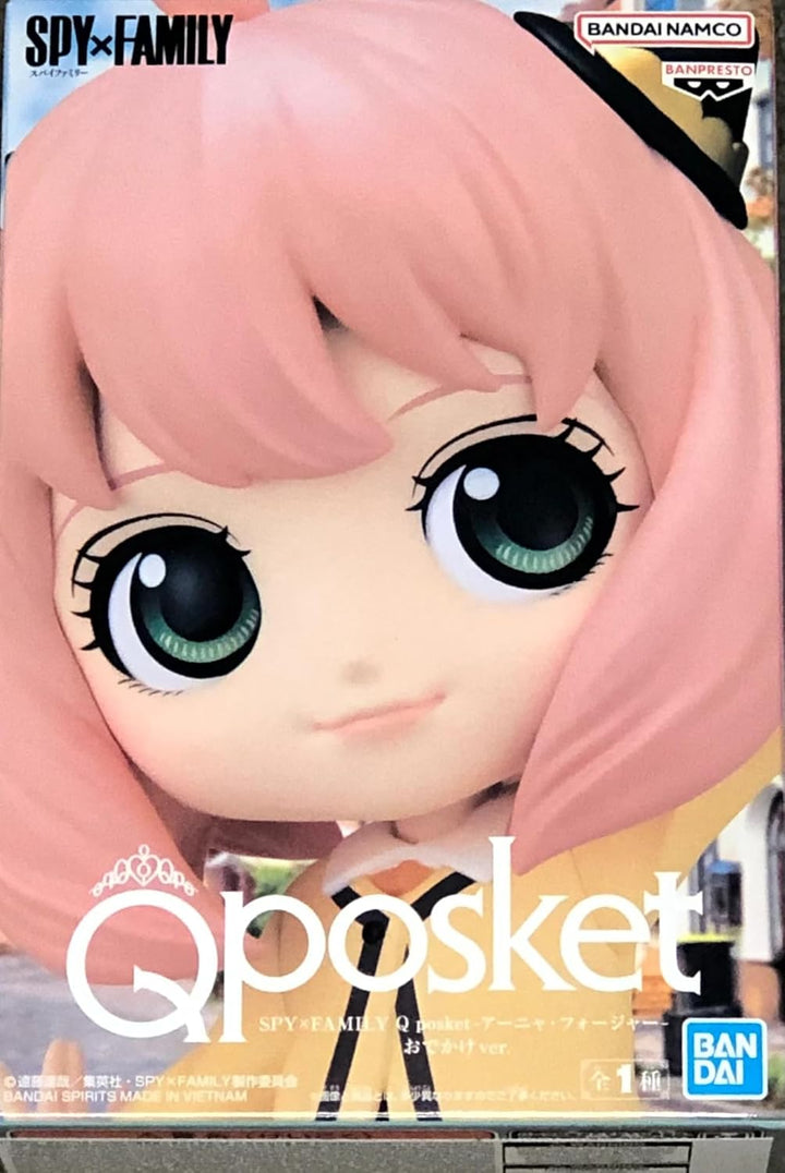 Banpresto Q Posket Figur Anya Forger SpyxFamily, Going Out Ver. 13 cm, BP88470, Mehrfarbig, Mehrfarb