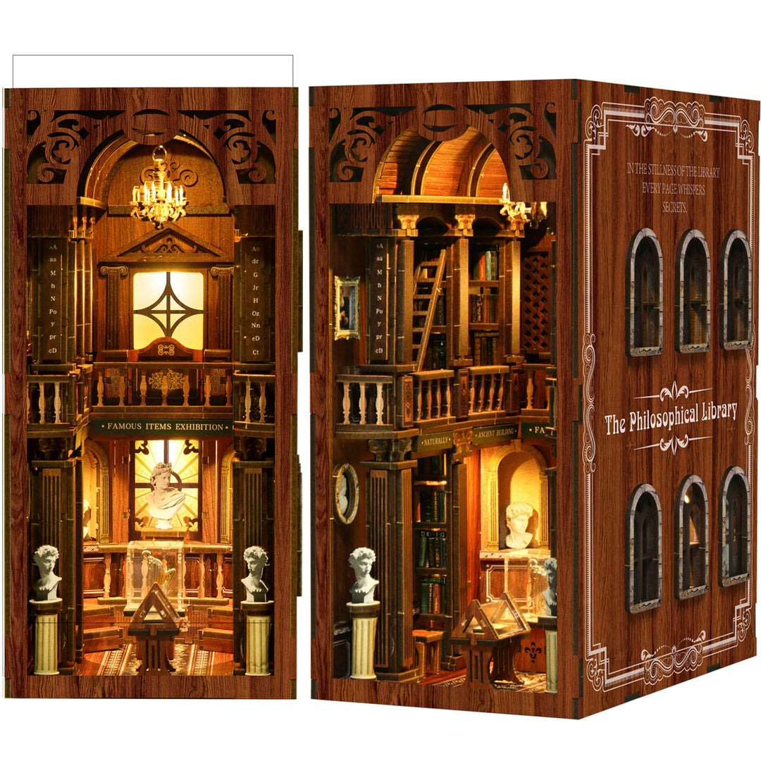 LUMYCE Book Nook Kit für Erwachsene Holzpuzzle DIY Miniatur Haus 3D Puppenhaus - Buchstütze für Büch