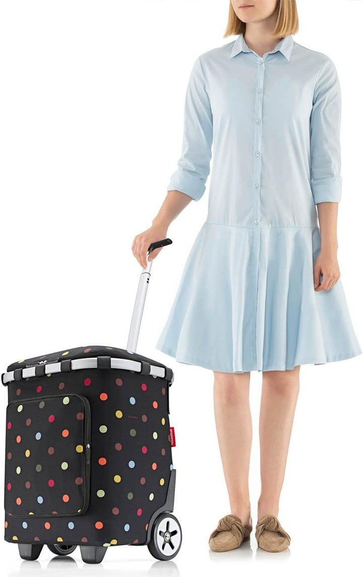 reisenthel carrycruiser Plus dots – Tragbarer Einkaufstrolley mit stabilem Aluminiumrahmen, Schulter