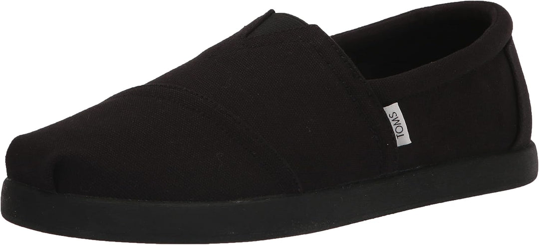 TOMS Herren Alp FWD Flacher Slipper 40.5 EU Black Black Recycled Cotton Canvas, 40.5 EU Black Black
