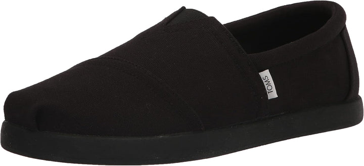 TOMS Herren Alp FWD Flacher Slipper 40.5 EU Black Black Recycled Cotton Canvas, 40.5 EU Black Black