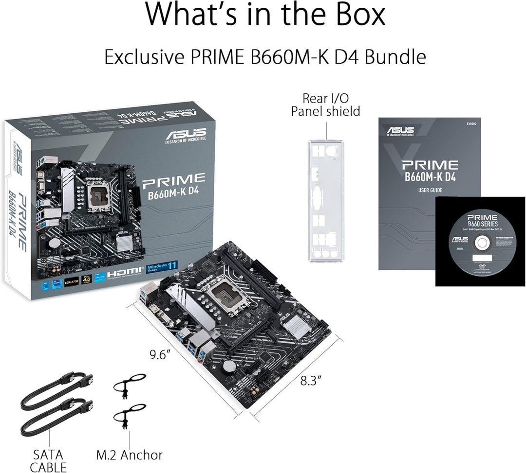 ASUS PRIME B660M-K D4 Gaming Mainboard Sockel Intel LGA 1700 (Intel B660, mATX, DDR4 Speicher, PCIe