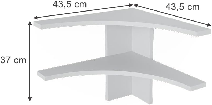 Vicco Eckregal Roman, Weiss, 43.5 x 37 cm, geeignet für platzsparende Ecklösungen im Essbereich Weis