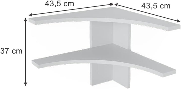 Vicco Eckregal Roman, Weiss, 43.5 x 37 cm, geeignet für platzsparende Ecklösungen im Essbereich Weis