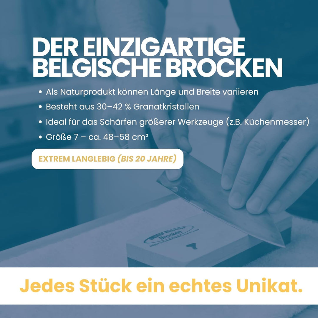 REMOS Gelber Belgischer Brocken Schleifstein - Nr. 8 Grösse 58-70 cm², Nr. 8