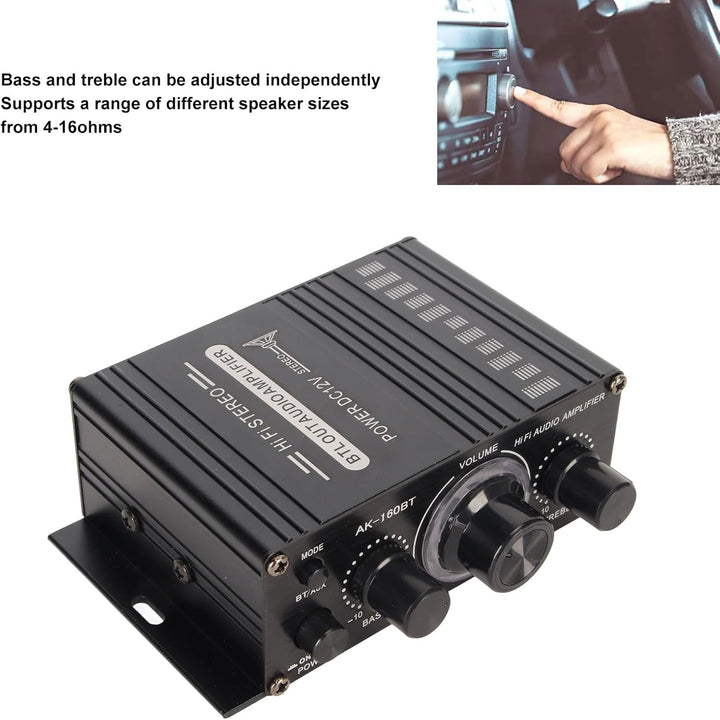 Bluetooth 5.0 Audio-Leistungsverstärker, Aluminiumlegierung, 20 W X 2, 20 Hz Bis 20 kHz, Stereo-Vers