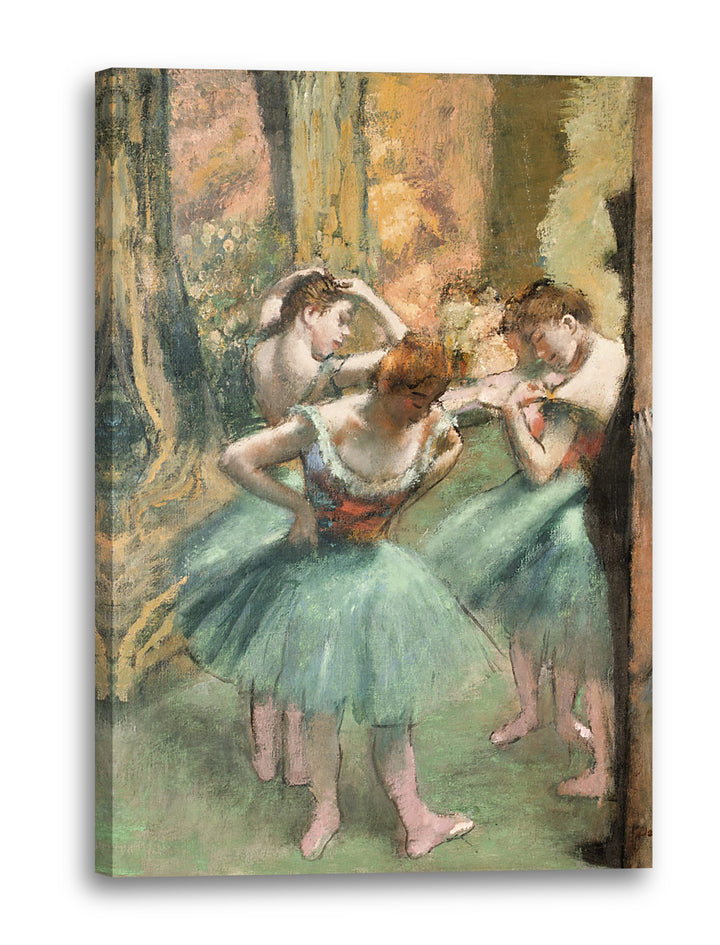 Printed Paintings Leinwand (60x80cm): Edgar Degas - Tänzerinnen, pink und grün 60x80 cm, 60x80 cm