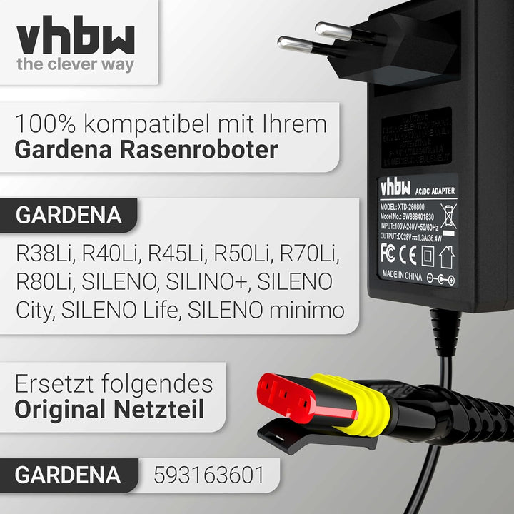 vhbw Netzteil 28V kompatibel mit Husqvarna Automower 105, 310, 315, 315X, 305, 310 Mark II, 315 Mark