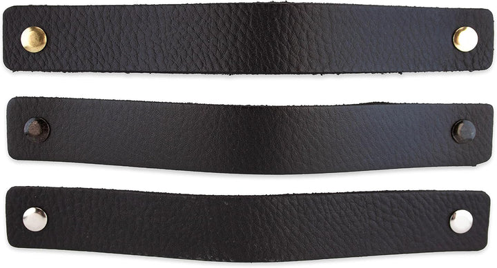 Brute Strength - Ledergriffe für Möbel - Schwarz - 4 Stück - 20 x 2,5 cm - Schrankgriff, Türgriff fü