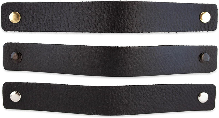 Brute Strength - Ledergriffe für Möbel - Schwarz - 4 Stück - 20 x 2,5 cm - Schrankgriff, Türgriff fü