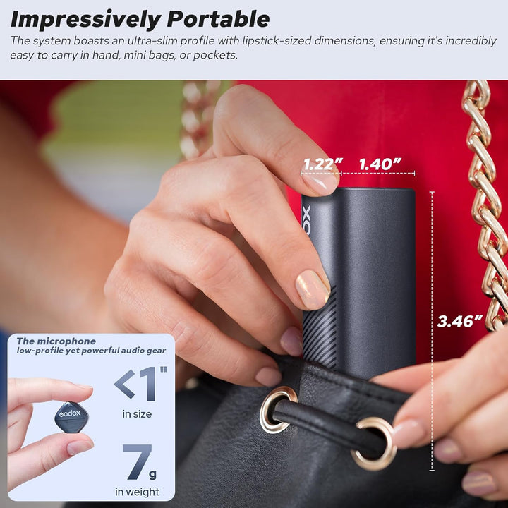 Godox Cube-SC Kit2 Wireless Lavalier Mikrofon für iPhone 15,Android, USB C, 8H Akkulaufzeit, 2.4G Wi