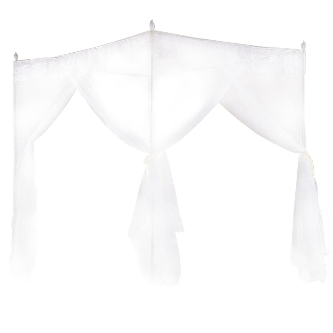 4-Ecken-Pfosten-Prinzessinnen-Betthimmel, Polyester-Bettvorhang, Atmungsaktiver Netz-Bettvorhang, Ba