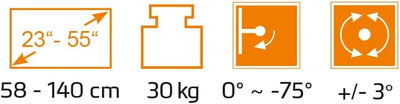 myWall Smart Home Deckenhalterung für Fernseher 23 Zoll bis 55 Zoll (58-140 cm), bis 35 kg, mit Funk