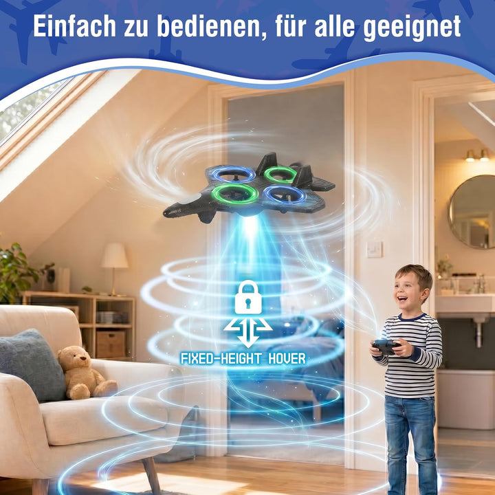 Mini Drohne für Kinder,RC Flugzeug Spielzeug Quadrocopter Drone für Kinder und Anfänger mit 2 Akkus,